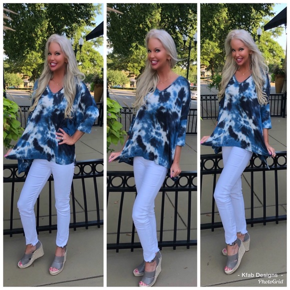 ❤️LAST 1! Navy Tie Dye Dolman Top! - Picture 7 of 9